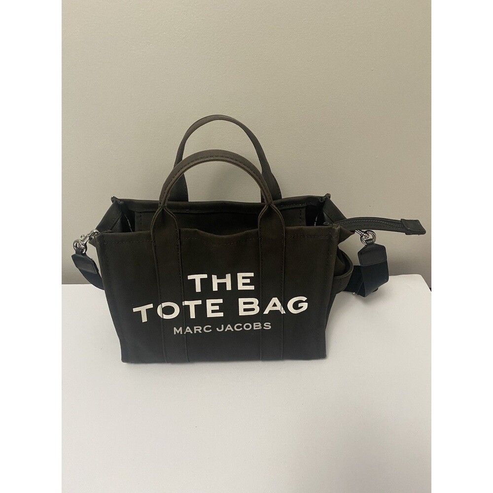 Marc Jacobs Black 'The Tote Bag' Canvas Medium Shoulder Strap Purse Handbag READ